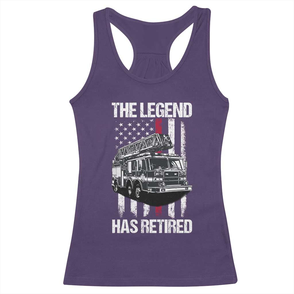 Retired Firefighter Racerback Tank Top American Flag Vintage Fireman Retirement Gifts - Wonder Print Shop