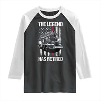 Retired Firefighter Raglan Shirt American Flag Vintage Fireman Retirement Gifts - Wonder Print Shop