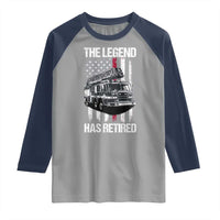 Retired Firefighter Raglan Shirt American Flag Vintage Fireman Retirement Gifts - Wonder Print Shop