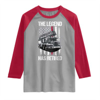 Retired Firefighter Raglan Shirt American Flag Vintage Fireman Retirement Gifts - Wonder Print Shop