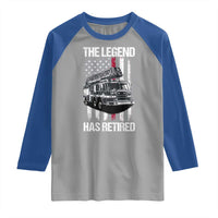 Retired Firefighter Raglan Shirt American Flag Vintage Fireman Retirement Gifts - Wonder Print Shop