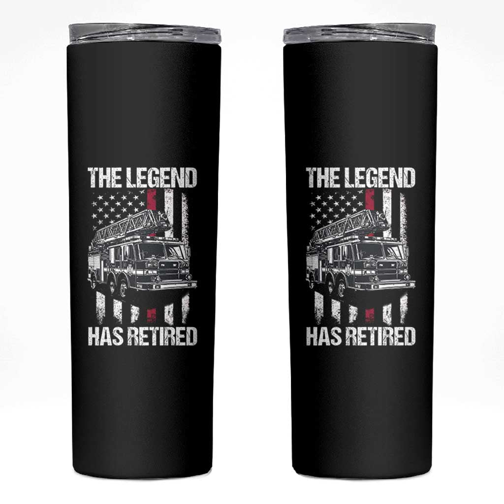 Retired Firefighter Skinny Tumbler American Flag Vintage Fireman Retirement Gifts - Wonder Print Shop