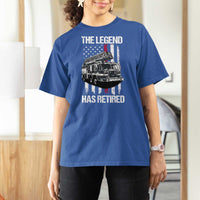 Retired Firefighter T Shirt For Women American Flag Vintage Fireman Retirement Gifts - Wonder Print Shop