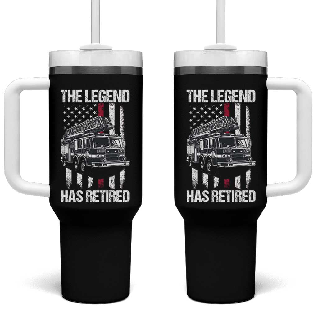 Retired Firefighter Tumbler With Handle American Flag Vintage Fireman Retirement Gifts - Wonder Print Shop