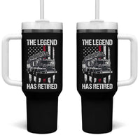 Retired Firefighter Tumbler With Handle American Flag Vintage Fireman Retirement Gifts - Wonder Print Shop