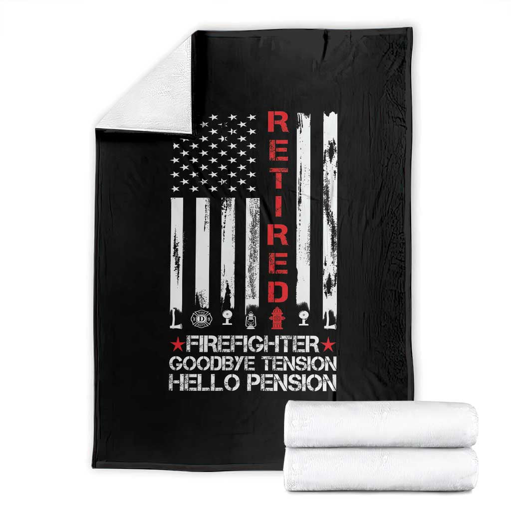 Retired Firefighter Throw Blanket Goodbye Tension Hello Pension Fireman Retirement Gifts - Wonder Print Shop