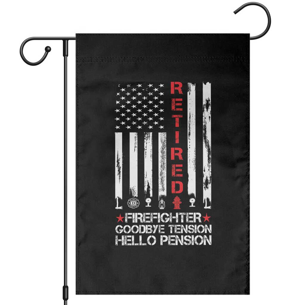 Retired Firefighter Garden Flag Goodbye Tension Hello Pension Fireman Retirement Gifts - Wonder Print Shop