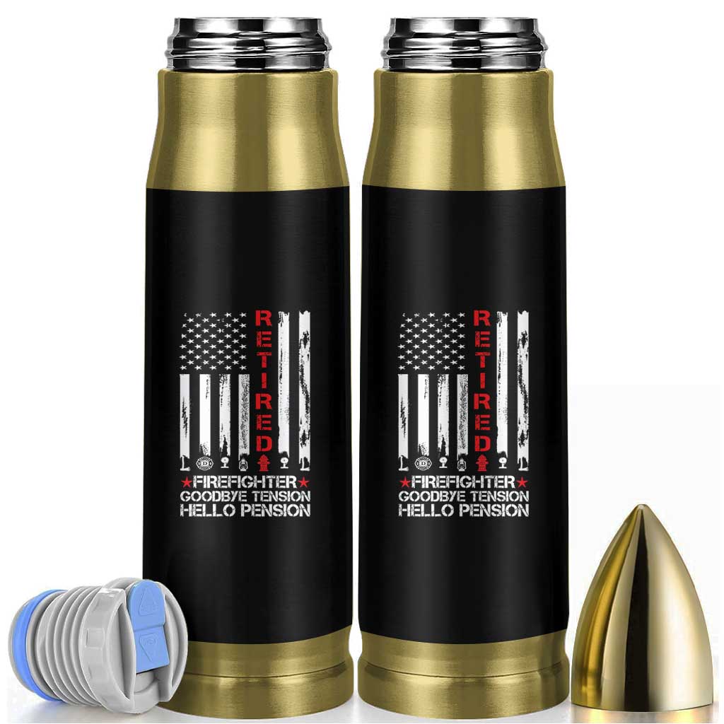 Retired Firefighter Bullet Tumbler Goodbye Tension Hello Pension Fireman Retirement Gifts - Wonder Print Shop