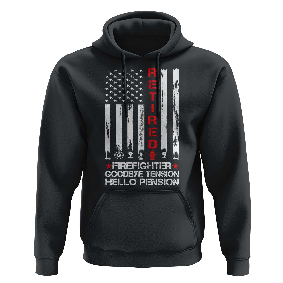 Retired Firefighter Hoodie Goodbye Tension Hello Pension Fireman Retirement Gifts - Wonder Print Shop