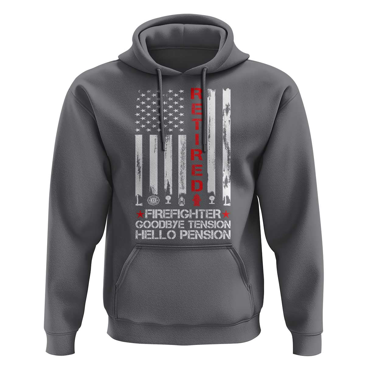 Retired Firefighter Hoodie Goodbye Tension Hello Pension Fireman Retirement Gifts - Wonder Print Shop