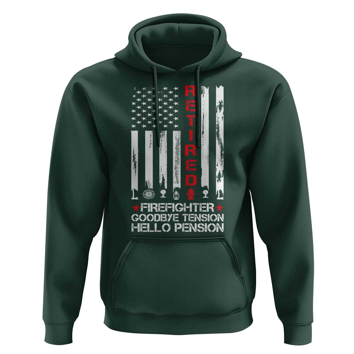 Retired Firefighter Hoodie Goodbye Tension Hello Pension Fireman Retirement Gifts - Wonder Print Shop