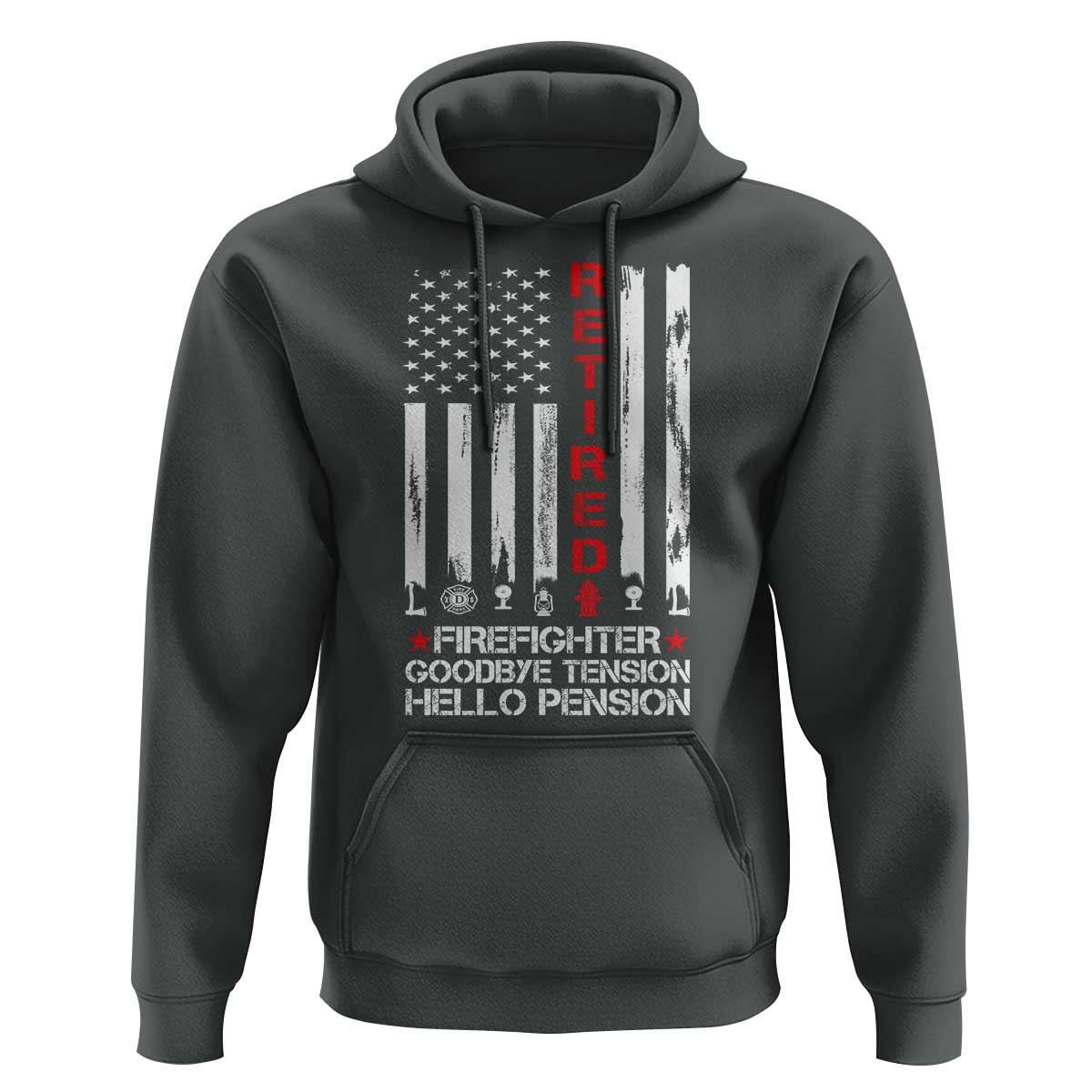 Retired Firefighter Hoodie Goodbye Tension Hello Pension Fireman Retirement Gifts - Wonder Print Shop