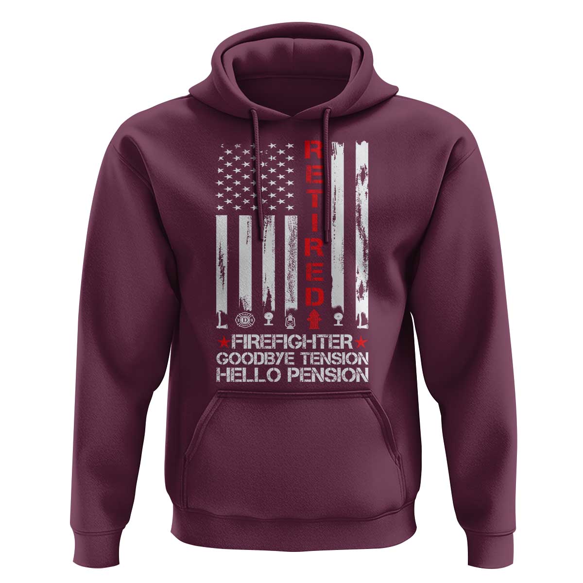 Retired Firefighter Hoodie Goodbye Tension Hello Pension Fireman Retirement Gifts - Wonder Print Shop