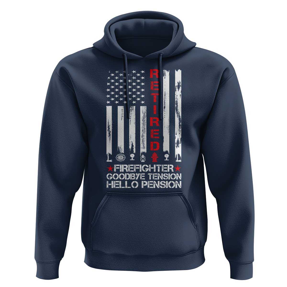 Retired Firefighter Hoodie Goodbye Tension Hello Pension Fireman Retirement Gifts - Wonder Print Shop