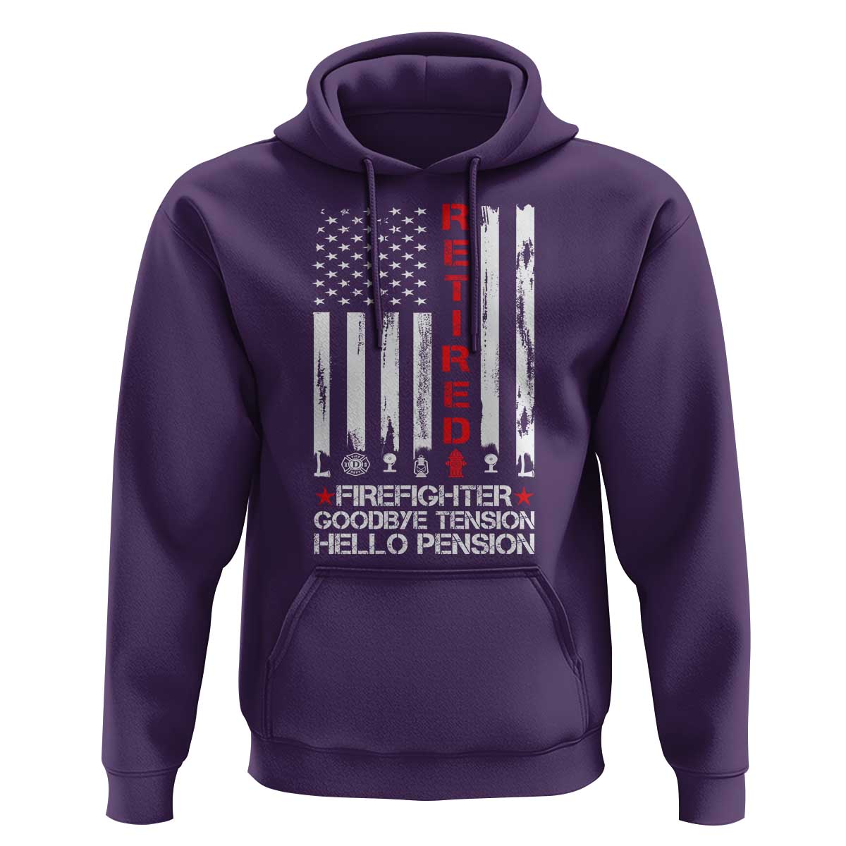 Retired Firefighter Hoodie Goodbye Tension Hello Pension Fireman Retirement Gifts - Wonder Print Shop