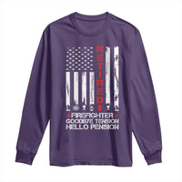 Retired Firefighter Long Sleeve Shirt Goodbye Tension Hello Pension Fireman Retirement Gifts - Wonder Print Shop