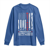 Retired Firefighter Long Sleeve Shirt Goodbye Tension Hello Pension Fireman Retirement Gifts - Wonder Print Shop