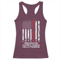 Retired Firefighter Racerback Tank Top Goodbye Tension Hello Pension Fireman Retirement Gifts - Wonder Print Shop