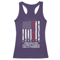 Retired Firefighter Racerback Tank Top Goodbye Tension Hello Pension Fireman Retirement Gifts - Wonder Print Shop