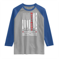 Retired Firefighter Raglan Shirt Goodbye Tension Hello Pension Fireman Retirement Gifts - Wonder Print Shop