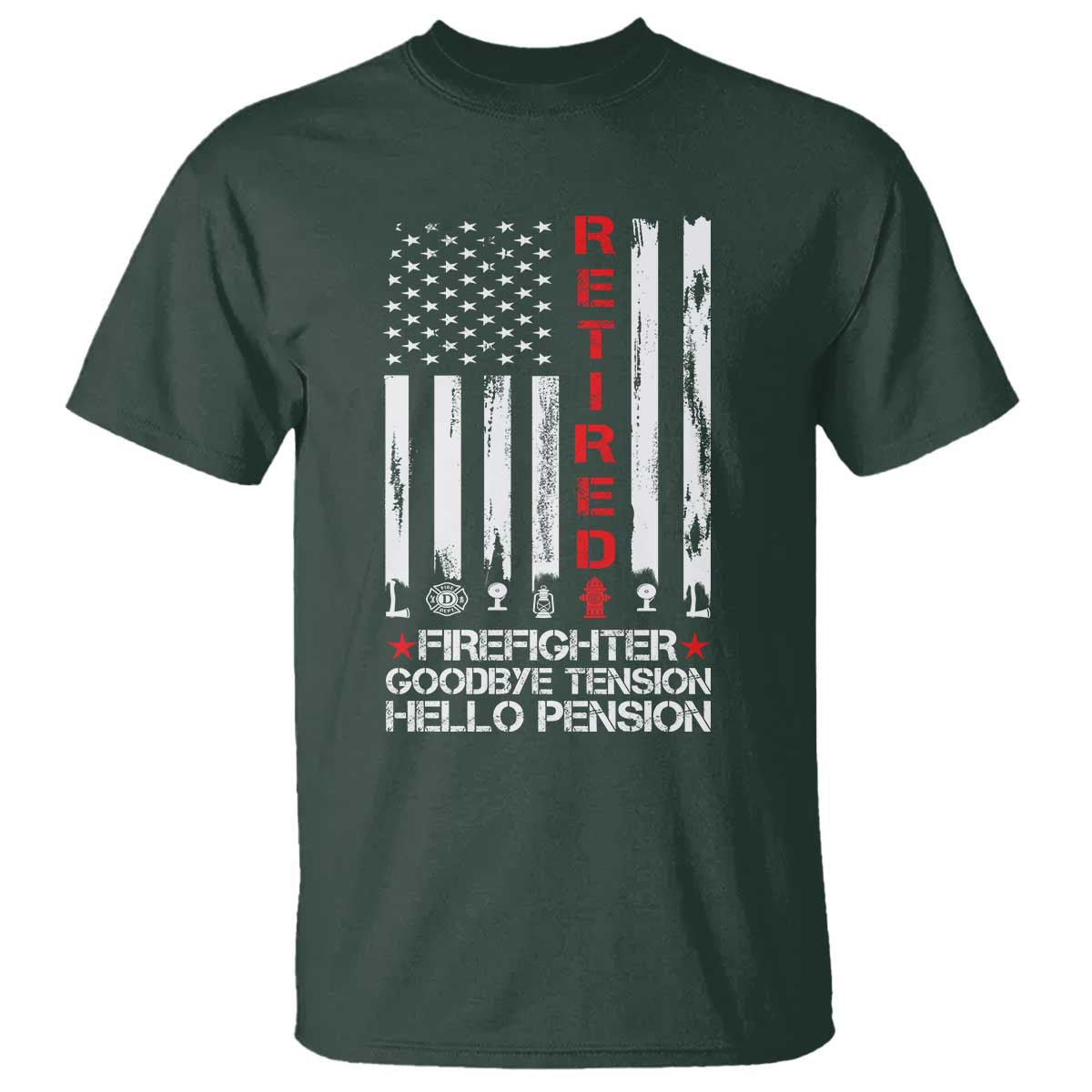 Retired Firefighter T Shirt Goodbye Tension Hello Pension Fireman Retirement Gifts - Wonder Print Shop