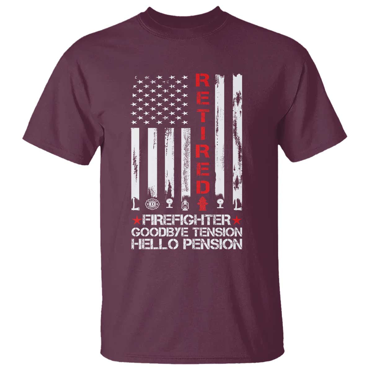 Retired Firefighter T Shirt Goodbye Tension Hello Pension Fireman Retirement Gifts - Wonder Print Shop