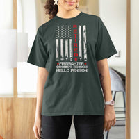 Retired Firefighter T Shirt For Women Goodbye Tension Hello Pension Fireman Retirement Gifts - Wonder Print Shop