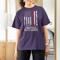 Retired Firefighter T Shirt For Women Goodbye Tension Hello Pension Fireman Retirement Gifts - Wonder Print Shop