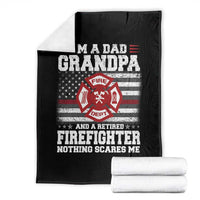 Retired Firefighter Grandpa Throw Blanket Retro American Flag - Wonder Print Shop