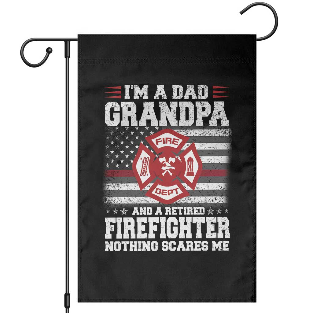 Retired Firefighter Grandpa Garden Flag Retro American Flag - Wonder Print Shop