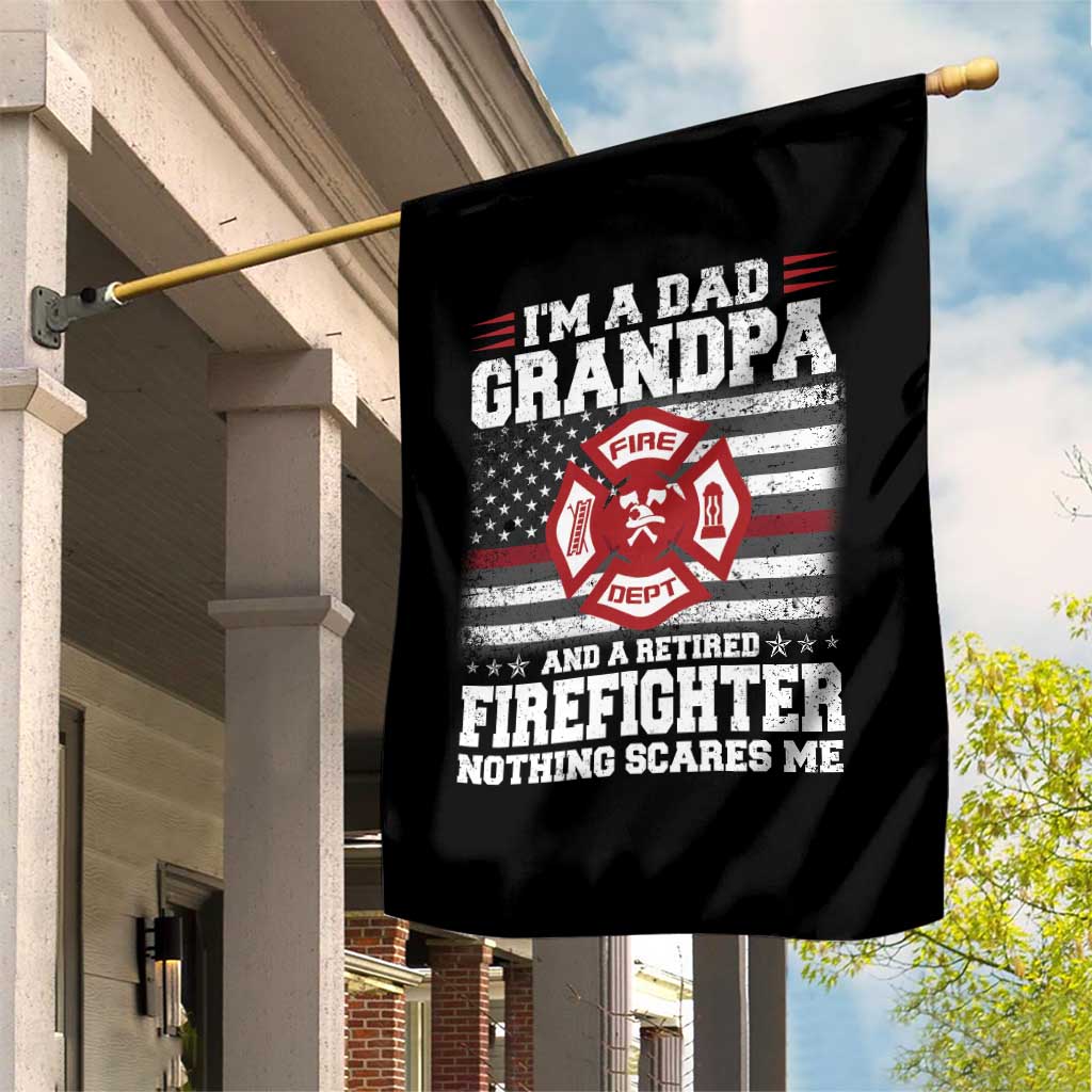 Retired Firefighter Grandpa Garden Flag Retro American Flag - Wonder Print Shop