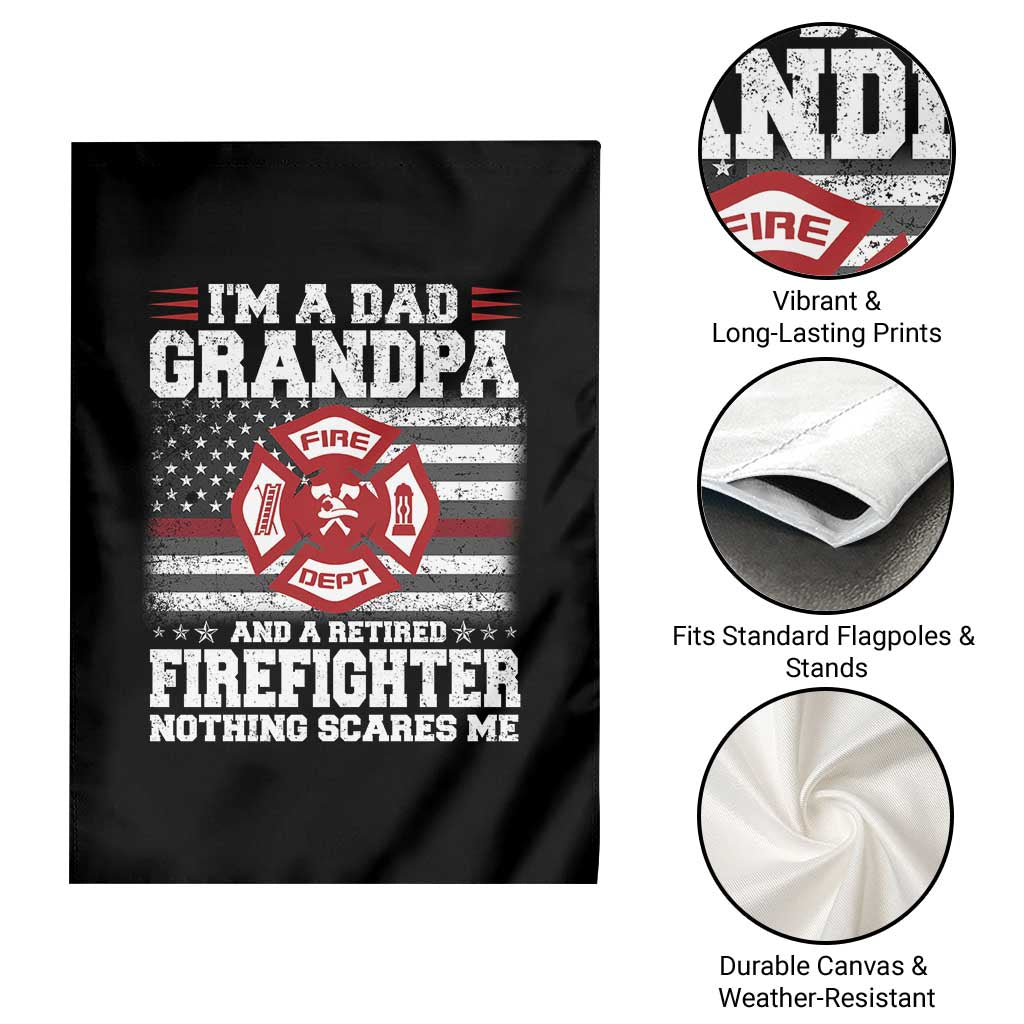 Retired Firefighter Grandpa Garden Flag Retro American Flag - Wonder Print Shop