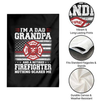 Retired Firefighter Grandpa Garden Flag Retro American Flag - Wonder Print Shop