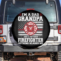 Retired Firefighter Grandpa Spare Tire Cover Retro American Flag - Wonder Print Shop