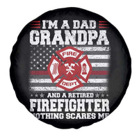 Retired Firefighter Grandpa Spare Tire Cover Retro American Flag - Wonder Print Shop