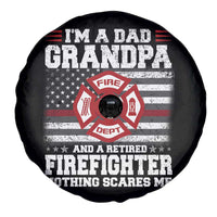 Retired Firefighter Grandpa Spare Tire Cover Retro American Flag - Wonder Print Shop