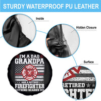 Retired Firefighter Grandpa Spare Tire Cover Retro American Flag - Wonder Print Shop
