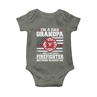 Retired Firefighter Grandpa Baby Onesie Retro American Flag - Wonder Print Shop