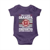 Retired Firefighter Grandpa Baby Onesie Retro American Flag - Wonder Print Shop