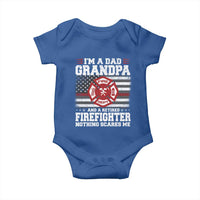 Retired Firefighter Grandpa Baby Onesie Retro American Flag - Wonder Print Shop