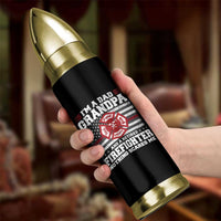 Retired Firefighter Grandpa Bullet Tumbler Retro American Flag - Wonder Print Shop