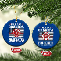 Retired Firefighter Grandpa Ceramic Ornament Retro American Flag - Wonder Print Shop