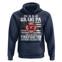 Retired Firefighter Grandpa Hoodie Retro American Flag - Wonder Print Shop
