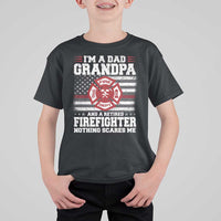 Retired Firefighter Grandpa T Shirt For Kid Retro American Flag - Wonder Print Shop