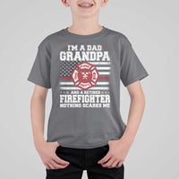 Retired Firefighter Grandpa T Shirt For Kid Retro American Flag - Wonder Print Shop