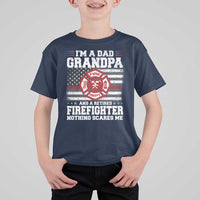 Retired Firefighter Grandpa T Shirt For Kid Retro American Flag - Wonder Print Shop