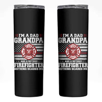 Retired Firefighter Grandpa Skinny Tumbler Retro American Flag - Wonder Print Shop