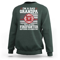 Retired Firefighter Grandpa Sweatshirt Retro American Flag - Wonder Print Shop