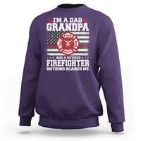 Retired Firefighter Grandpa Sweatshirt Retro American Flag - Wonder Print Shop