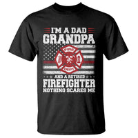 Retired Firefighter Grandpa T Shirt Retro American Flag - Wonder Print Shop